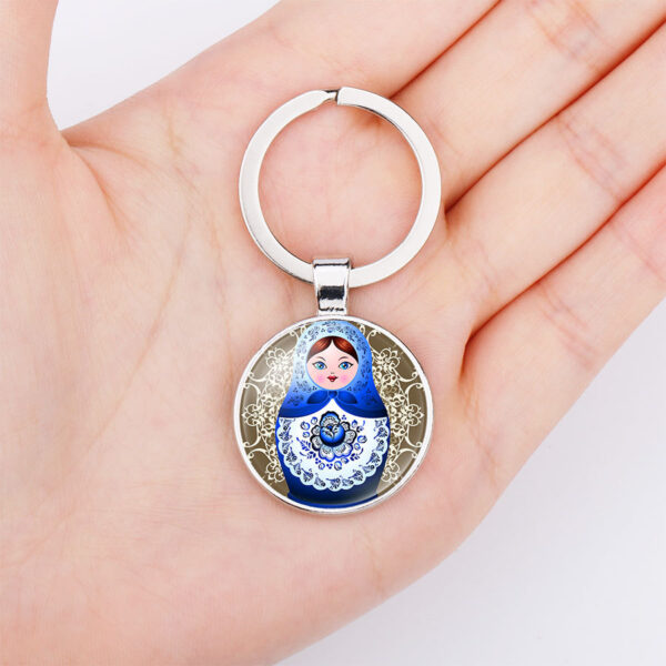 Wholesale Glass Matryoshka Pendant Alloy Creative Keychain