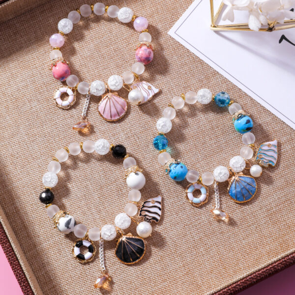 8750994276_1401670587-1 Wholesale Ocean Wind Seashell Glass Beads Bracelet