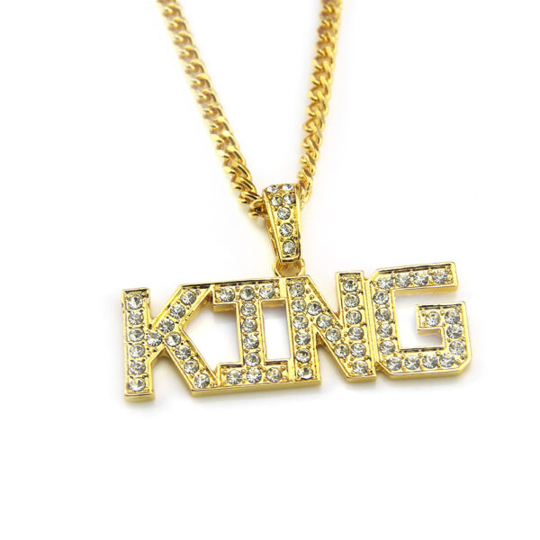 Wholesale Hip Hop King Letter Alloy Necklace
