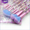 8767803413_1083885393 Wholesale Plastic 7-piece Transparent Crystal Particle Handle Makeup Brush Set