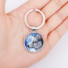 Wholesale Glass Wolf Totem Pendant Alloy Creative Keychain