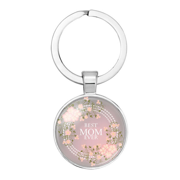 Wholesale Mom Letter Mother's Day Gift Time Gemstone Glass Keychain