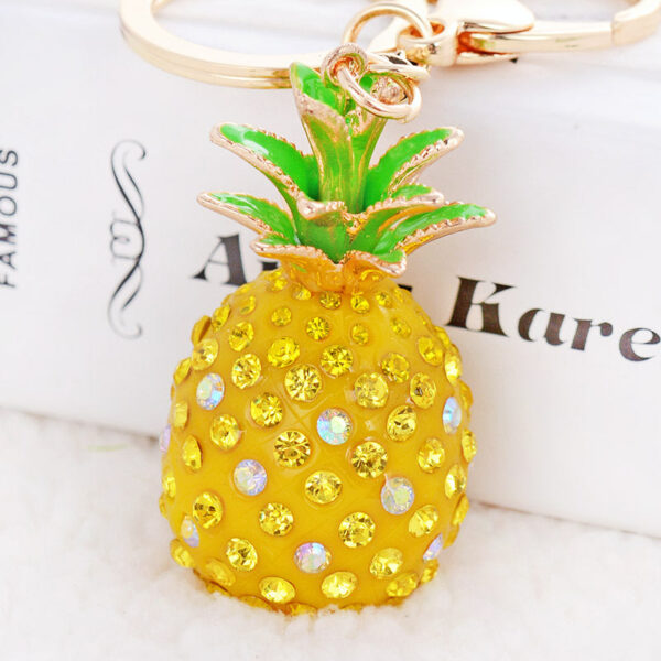 8782382355_949518863 Wholesale Acrylic Rhinestone Pineapple Shape Keychain