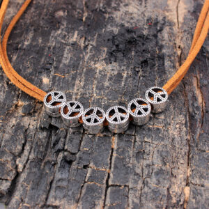 DIY ancient silver peace logo coffee rope