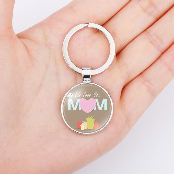 Wholesale Mom Letter Mother's Day Gift Time Gemstone Glass Keychain