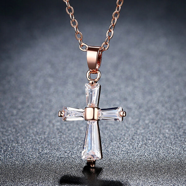 8793699005_109136280 Wholesale Flash Diamond Holy Light Cross Necklace Copper