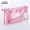 Wholesale Transparent Three Piece Makeup Bag Travel Cotton Storage Bag