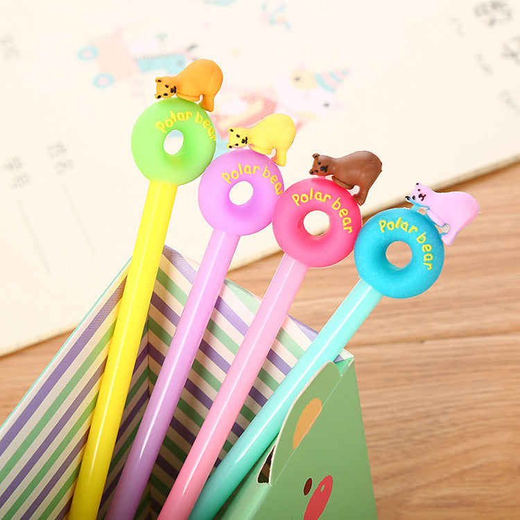 Wholesale Plastic Cartoon lar Bear Donut Ballint Pen