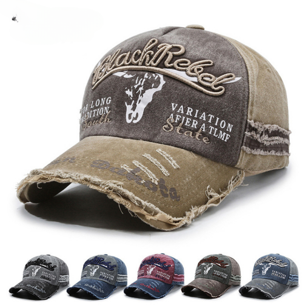Wholesale Washed Vintage Distressed Embroidered Sun Protection Baseball Cap