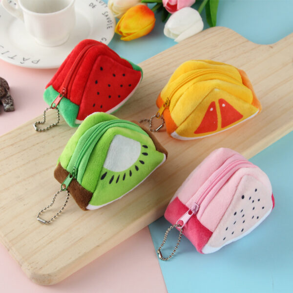 Wholesale Plush Three-dimensional Triangular Fruit Zero Wallet