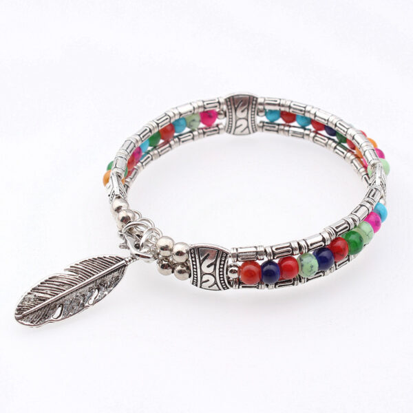 8838566314_609011698 Wholesale Turquoise Feather Alloy Bracelets