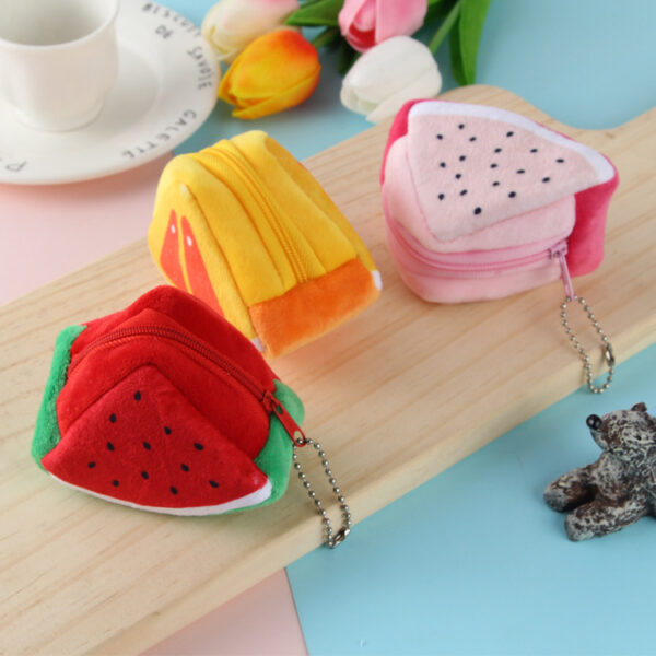 Wholesale Plush Three-dimensional Triangular Fruit Zero Wallet