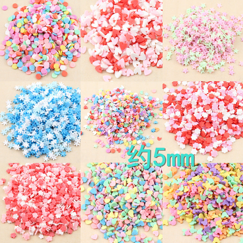 Wholesale 20g/pcak for Air Traic Control Pens, Soft Ceramic Wire Fragments, Love Five inted Star Snowflake Mixed Decoration Aessories