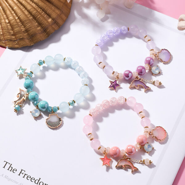 8872321274_1401670587-1 Wholesale Vacation Style Dolphin Shell Crystal Beaded Bracelet