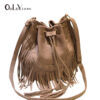 8882214891_236008422 Wholesale Polyester Tassel Bucket Bag