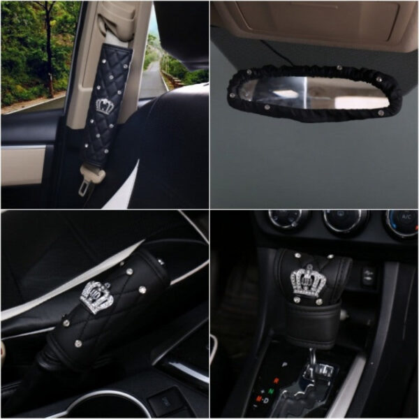 Wholesale PU Diamond Crown Car Interior