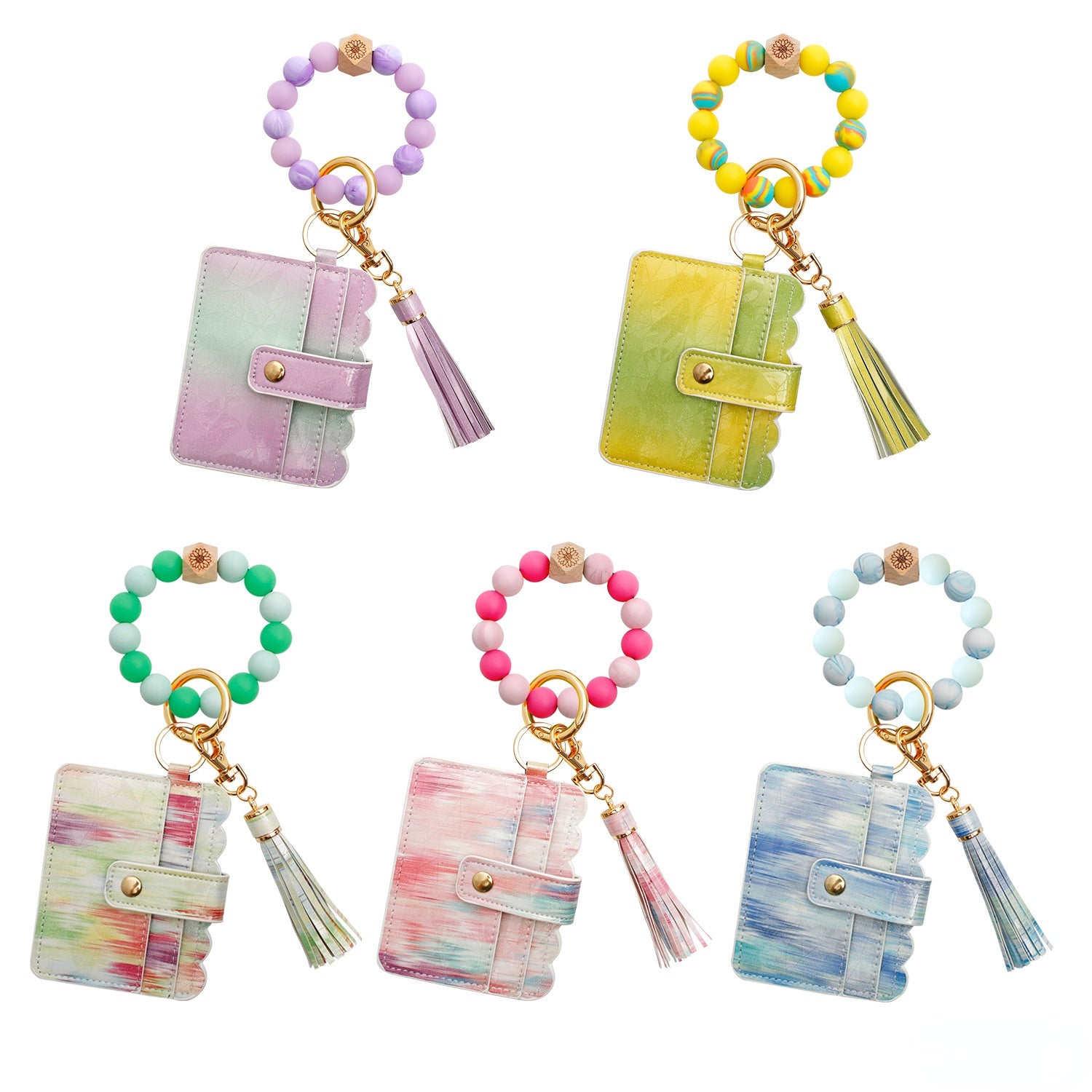 Wholesale Keychain Silicone Luminous Fluorescent Card Holder Wrist Keychain