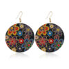 Wholesale Statemente Oil Drip Flowers Metal Earrings