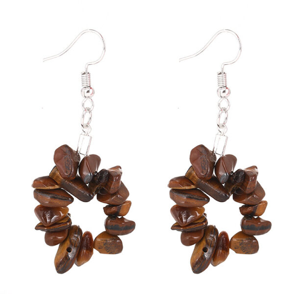 Wholesale TikTokLive Amethyst Simple Multicolor Natural Gravel Beaded Earrings