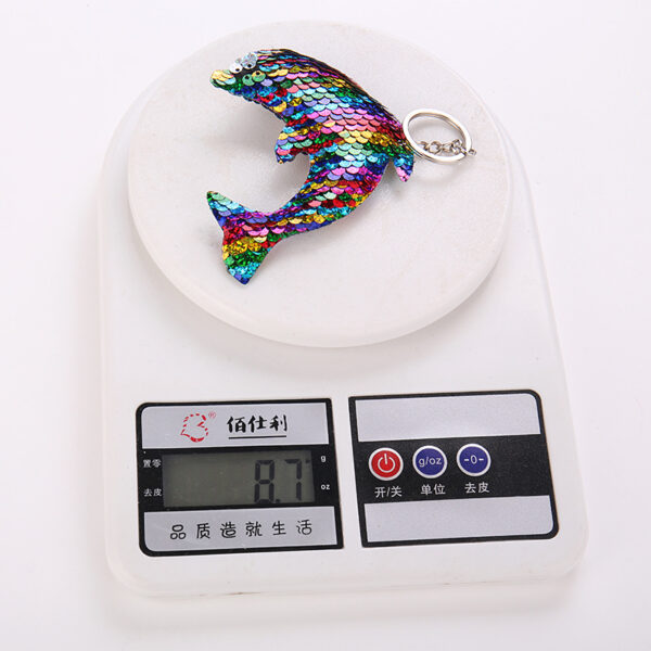 8943917416_165303418 Wholesale Sea Life Sequined Dolphin Metal Keychains