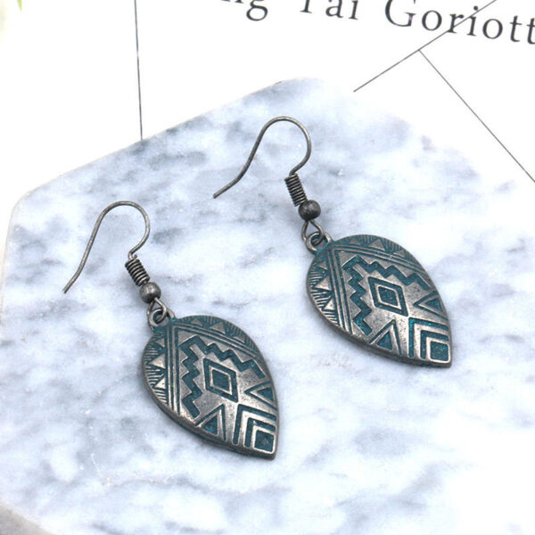 8951895385_1090711088 Wholesale Distressed Love Shape Alloy Pendant Hook Earrings