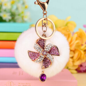 Purple windmill + white fur ball / Single opp bag packaging