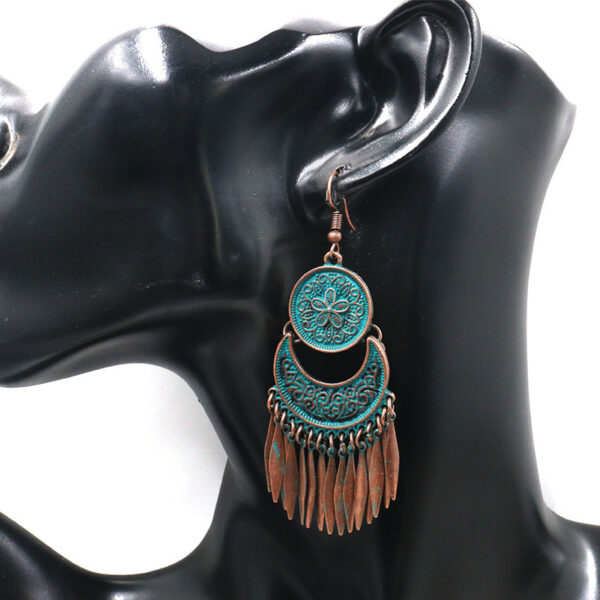 Wholesale Flower Metal Tassel Drop Earrings