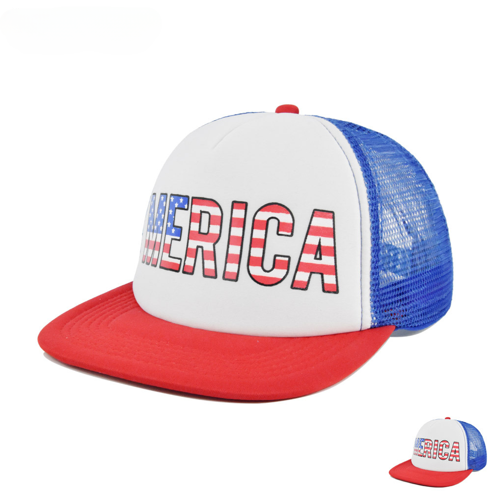 Wholesale lyester Independence Day Trucker Hat