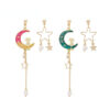 89c66802a854b50e15af58f4f625841e Wholesale Cat Moon Star Long Tassel Alloy Earrings