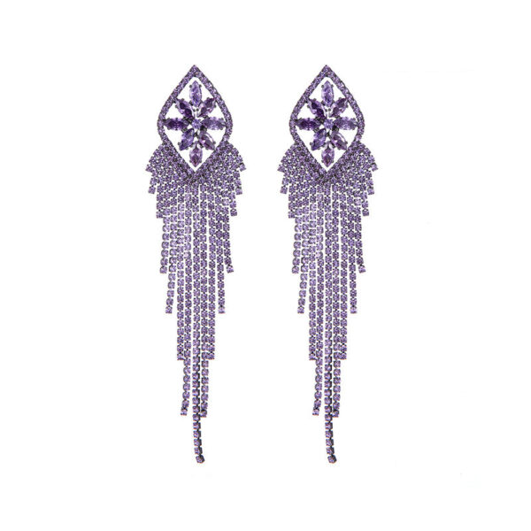 Wholesale Micro Pave Diamond Zircon Tassel Earrings OLY-ES-SHY001