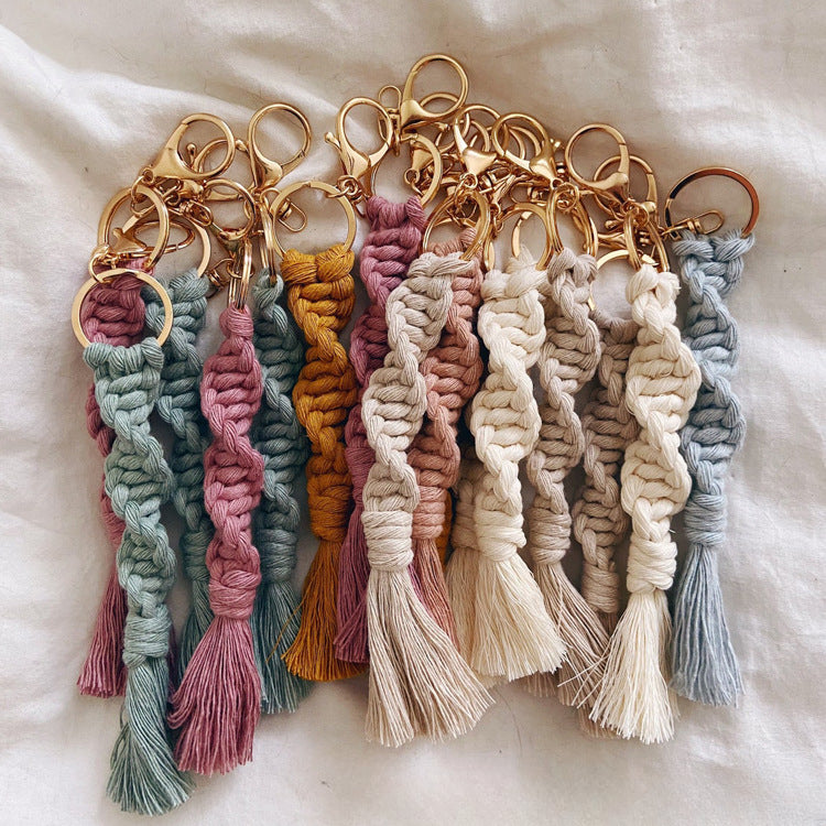 Wholesale Hand Woven Cotton Thread Keychain