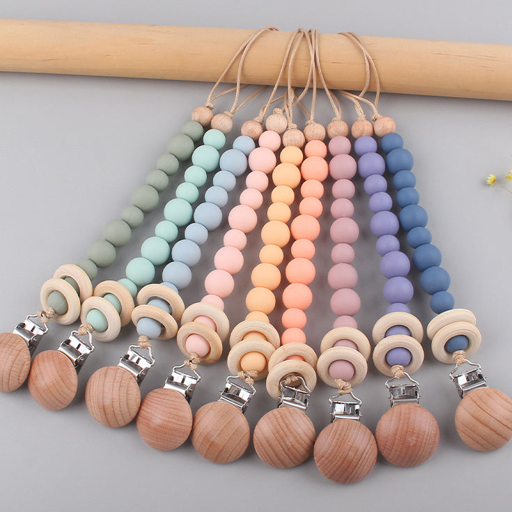 Wholesale Baby Pacifier Chain Wood Baby splies