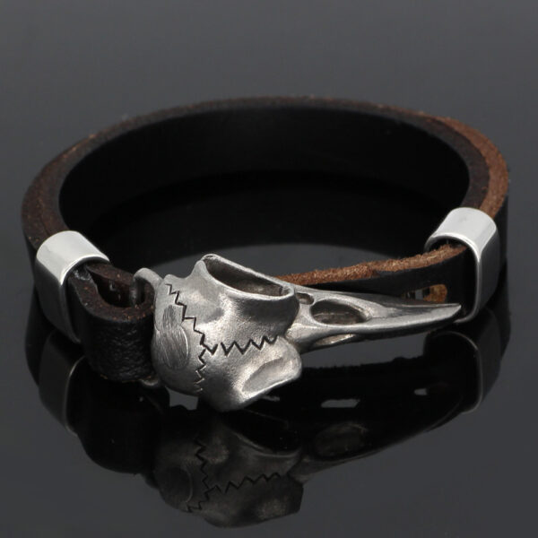 Wholesale Stainless Steel Crow Skull Men's Bracelet