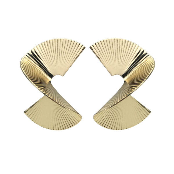 9008328402_1476080359 Wholesale Swivel Stripe Scalloped Alloy Earrings