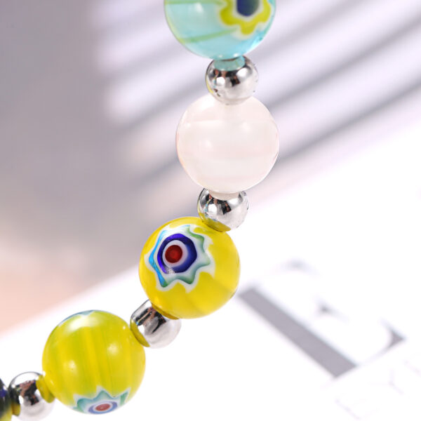 9021028483_1793926239 Wholesale 8mm Thousand Flower Glazed Beads Mixed Color Stretch Bracelet