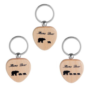 Wholesale Mother's Day Letter Mama Bear Bear Pendant Wooden Keychain