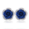 Wholesale Alloy Rhinestone Rose Flower Earrings