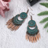Wholesale Flower Metal Tassel Drop Earrings