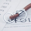 Wholesale Dynamic Rope Double Ring Leather Key Ring