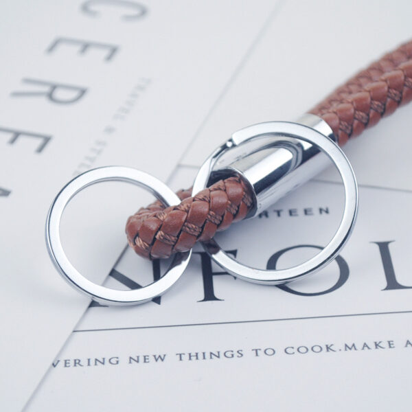Wholesale Dynamic Rope Double Ring Leather Key Ring