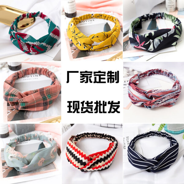 Wholesale Cross Check Fabric Headband