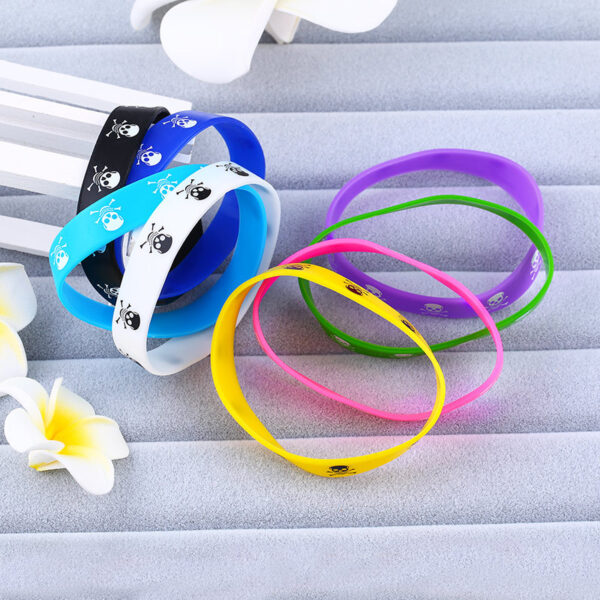 9053625785_1383311091 Wholesale Skull Movement Mixed Color Silicone Bracelet