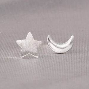 035 Star Moon / 925 ear needles