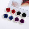 Wholesale Alloy Rhinestone Rose Flower Earrings