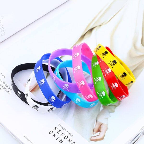 9074770157_1383311091 Wholesale Skull Movement Mixed Color Silicone Bracelet