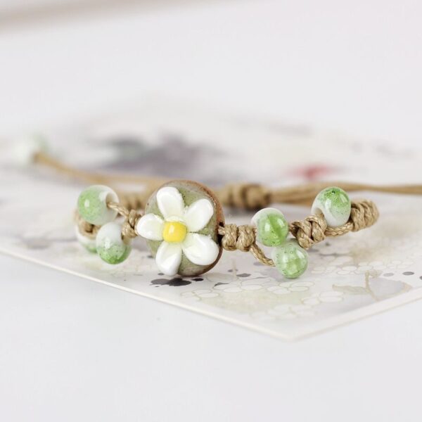 Wholesale Ceramic Floral Weaving Bracelet