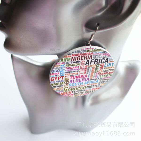 Wholesale Name Of African Countries Wood Earrings