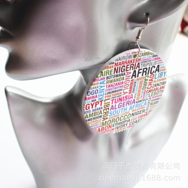 Wholesale Name Of African Countries Wood Earrings