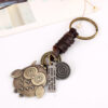 Wholesale of New Retro Woven Cowhide Keychains, Leather Pendants, Antique Copper Alloy Pendants, Bags, and Hanging Accessories