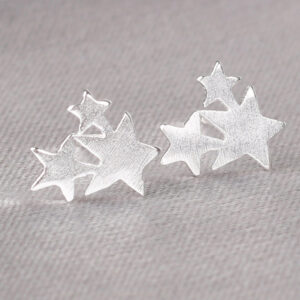 019 Large, medium and small stars / 925 ear needles